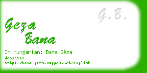 geza bana business card